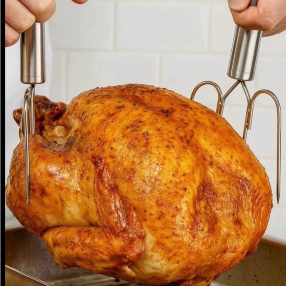 RSVP stainless steel meat/roast lifters-Thanksgiving, Christmas Dinners- New - Picture 2 of 7